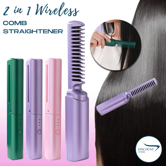 Wireless 2 in 1 Professional Hair Straightener Comb